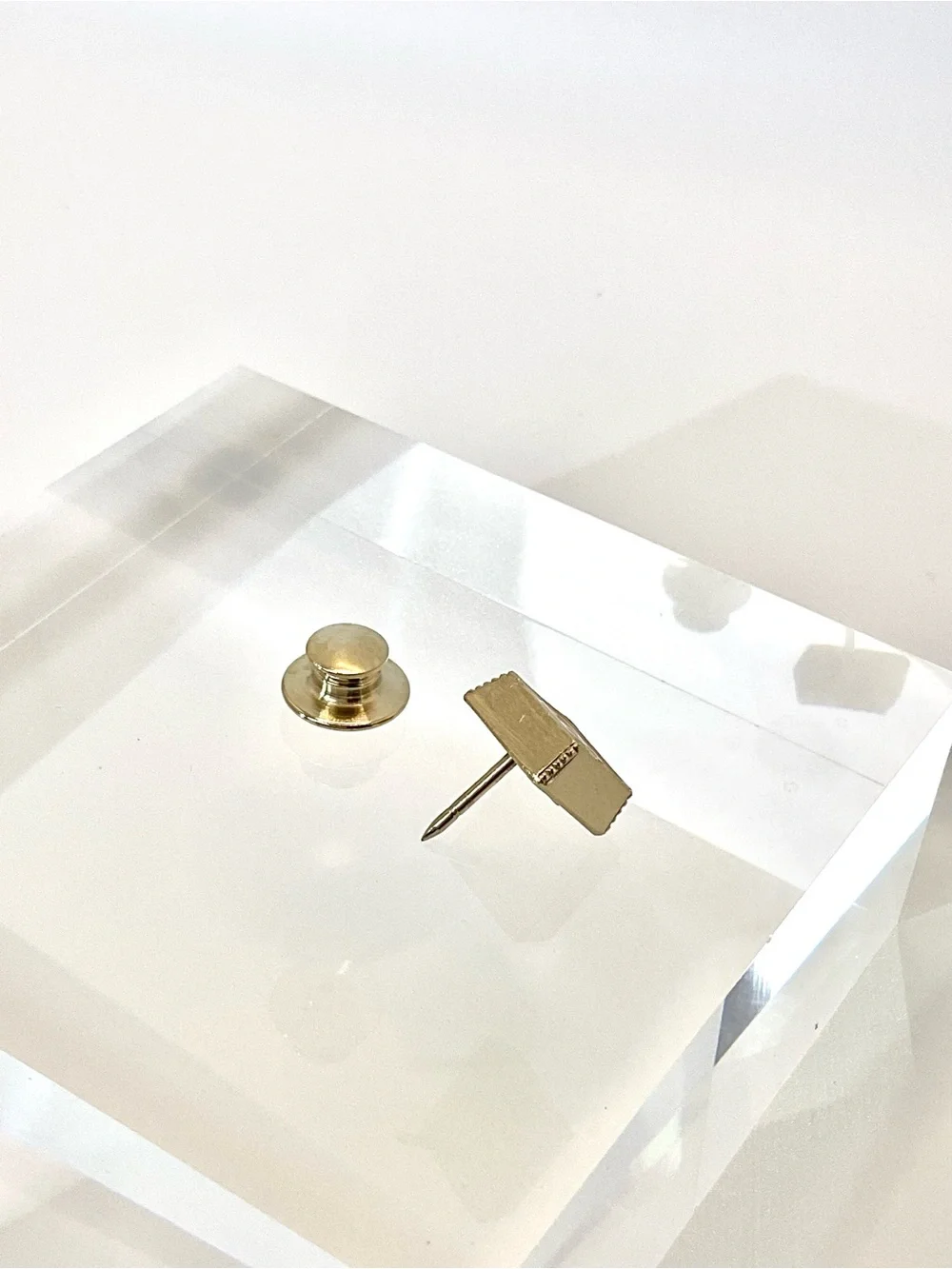 CHANEL Gold Square CC Logo Lapel Pin